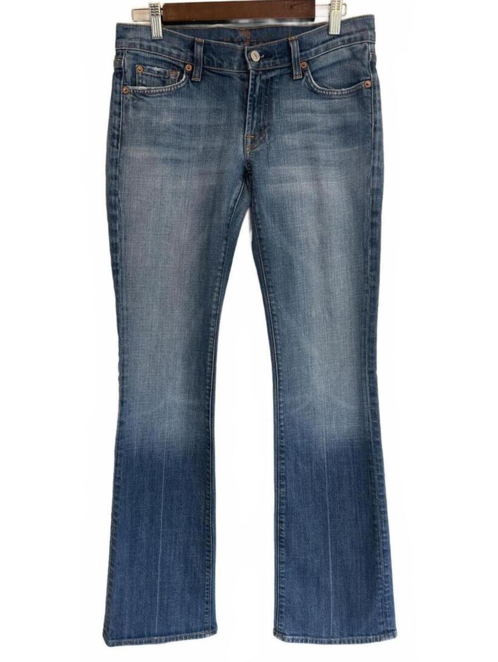 7 For All Mankind Jeans Size 28 Bootcut Medium Wash Stretch Denim Y2K